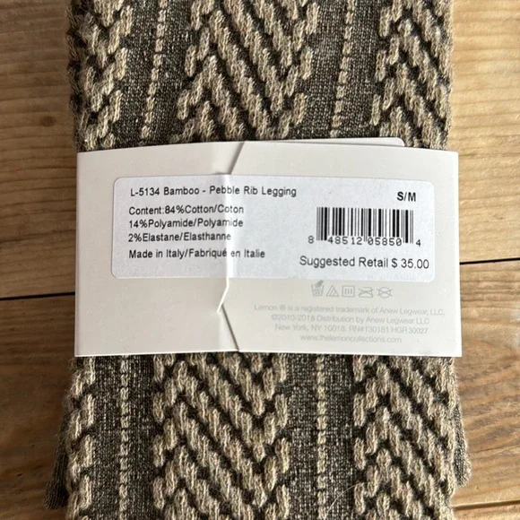 NWT Lemon Pebble Rib Legging Made in Italy - S/M - Picture 4 of 4